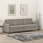 vidaXL Canapea cu 3 locuri, gri deschis, 210 cm, material catifea (349063) Canapea