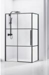 Belform Infinity 27CB1144 téglalap alakú zuhanyparaván, 1 tolóajtó, 6 mm-es üveg, fekete csíkokkal, matt fekete profil, 120X90X200 cm (27CB1144)