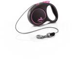 flexi Black Design lesa automata cu sir pentru caini, negru cu roz, marimea XS, 3 m