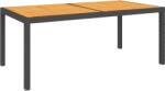 vidaXL Masă grădină, negru, 150x90x75 cm, poliratan și lemn de acacia (316720)