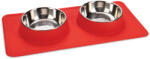 Karlie Karlie Diner Set Silikon Dex 2 tál szilikon alappal kutyáknak, 2x350ml, piros