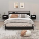 vidaXL Noptiere de perete, 2 buc. , negru, 50x36x40 cm (816883)