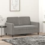vidaXL Canapea cu 2 locuri, gri deschis, 120 cm, catifea (349033) Canapea