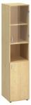Alfa Office Alfa 500 magas, keskeny szekrény, 178 x 40 x 47 cm, nyitott polccal és kombinált ajtóval - jobbos kivitel, vadkörte mintázat