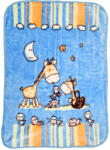  Patura albastra din acril pentru copii, GIRAFA, 80x110 cm Patura