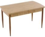 BYS Buse bővíthető étkezőasztal fa hatású MDF lappal és fa hatású fém lábakkal 79x139 cm