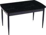 BYS Buse bővíthető étkezőasztal fekete sonata MDF lappal és fekete fém lábakkal 79x139 cm