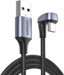 UGREEN Cablu Incarcare & Date USB la USB-C curbat 180° Ugreen - 18W, QC 4.0/3.0, ADP, 3A, Nylon Brodat 2 m (70315)