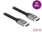 Delock Cablu Ultra High Speed HDMI 48 Gbps 8K60Hz4K240Hz 0.5m Gri Certificat, Delock (Delock 83994)