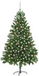 vidaXL Műkarácsonyfa LED fényekkel és gömb szettel 210 cm (3077642)