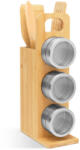  Bewello Mágneses fűszertartó - bambusz eszköz szettel - 7 részes - 80 x 135 x 275 mm, BW1007 (BW1007)