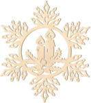  Fa karácsonyfadísz - Hópehely gyertyával 5db (kdisz-00027)
