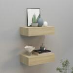 vidaXL Dulapuri de perete cu sertar, 2 buc. , stejar, 40x23, 5x10 cm MDF (330248) Raft