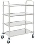 vidaXL Cărucior de bucătărie 4 niveluri 107x55x125 cm oțel inoxidabil (50916)