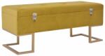 vidaXL Banchetă cu un compartiment de depozitare muștar 105cm catifea (247571) - vidaxl