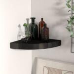 vidaXL Raft de colț suspendat, negru, 25x25x3, 8 cm, MDF (323898) Raft