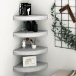vidaXL Rafturi de colț de perete, 4 buc. , gri beton, 25x25x3, 8 cm, MDF (326635) Raft