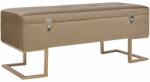 vidaXL Banchetă cu un compartiment de depozitare bej 105 cm catifea (247574) - vidaxl