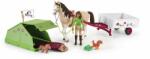 Schleich Sarah este în campare cu un ponei și animale (OLP102642533) Figurina