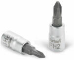 Fortum bitdugófej PH bittel, 61CrV5/S2, mattkróm; PH2, 1/4" FORTUM