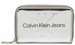 Calvin Klein Jeans Portofel Mic de Damă Sculpted Med Zip Around K60K610405 Argintiu
