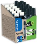 Pilot Set markere tablă Pilot V-Board Master Begreen 10 markere + 10 rezerve vârf 2.3 mm negru (PWLT556275)
