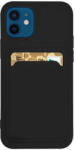  Card Case Silicone Samsung Galaxy S22 Ultra hátlap, tok, fekete