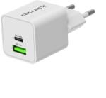 Cellect Hálózati töltő adapter PD 30W / QC3.0 18W, Fehér