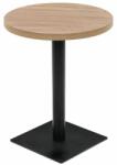 vidaXL Masă bistro, MDF și oțel, rotundă, 60x75 cm, culoare stejar (245612)