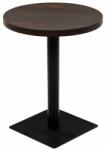 vidaXL Masă bistro, MDF și oțel, rotundă, 60x75 cm, Cenușiu închis (245609)