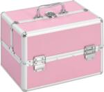 vidaXL Geantă de cosmetice, roz, 22 x 30 x 21 cm, aluminiu (91830) - comfy