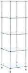 vidaXL Raft cu 5 niveluri transparent, 40x40x130 cm, sticlă securizată (249506) Biblioteca