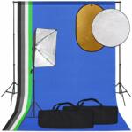 vidaXL Set studio foto cu lampă softbox, fundal și reflector (3094670)