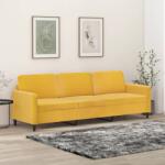 vidaXL Canapea cu 3 locuri, galben, 210 cm, catifea (349069) Canapea