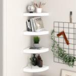 vidaXL Rafturi colțar de perete, 4 buc. , alb, 25 x 25 x 3, 8 cm, MDF (323897) Raft