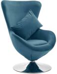 vidaXL Scaun ou rotativ, cu pernă, albastru, catifea (326210)