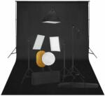vidaXL Set studio foto cu lumini softbox, fundal și reflector (3067065)