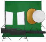 vidaXL Set studio foto cu lumină, fundal și reflector (3094755)