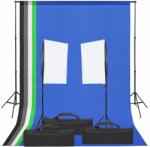 vidaXL Kit studio foto cu set de lumină și fundal (3094765)