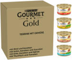 Gourmet Gourmet Pachet Jumbo: Gold 96 x 85 g - Terină cu legume: vită și morcovi, pui, morcovi zucchini, rață, spanac, ton tomate