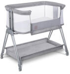 Lionelo Patut co-sleeper Luna, 2 in 1, Cu laterala culisanta, Cu roti, Gri deschis (LO-LUNA_GREY_CONCRETE)