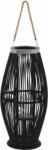 vidaXL Suport de lumânări suspendat tip felinar, negru, 60 cm, bambus (246813)