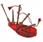 vidaXL Cimpoi scoțian pentru copii Great Highland tartan, roșu (70057)