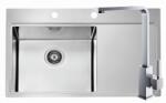 Alveus Set chiuveta Alveus Pure 50, baterie Jenny Satin, 86 cm, stanga, 1103652+1129066, Inox (1103652+1129066)