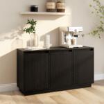 vidaXL Servantă, negru, 111x34x60 cm, lemn masiv de pin (813813) Comoda
