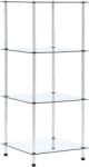 vidaXL Raft cu 4 niveluri transparent, 40x40x100 cm, sticlă securizată (249505) Biblioteca