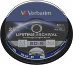 Verbatim BD-R VERBATIM 25GB, viteza 4x, 10 buc, spindle, printabil, "MDISC Lifetime Archival" "43825 (43825)