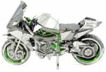 Metal Earth ICONX Kawasaki Ninja H2R (ezüst/zöld) - lézervágott acél makettező szett (502904)