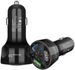  Univerzális autós töltő 3xUSB 20W/35W fekete