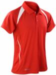 SPIRO Tricou polo funcțional pentru bărbați Team Spirit - Roșie / albă | L (SPIRO-S177M-1000156513)